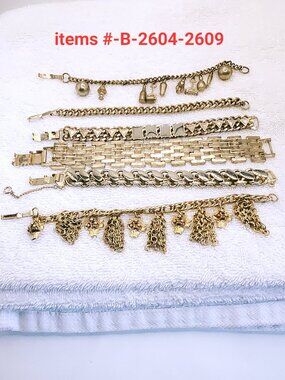 6 Bracelets, items # B- 2604-2609,.  wt. 251 grams.